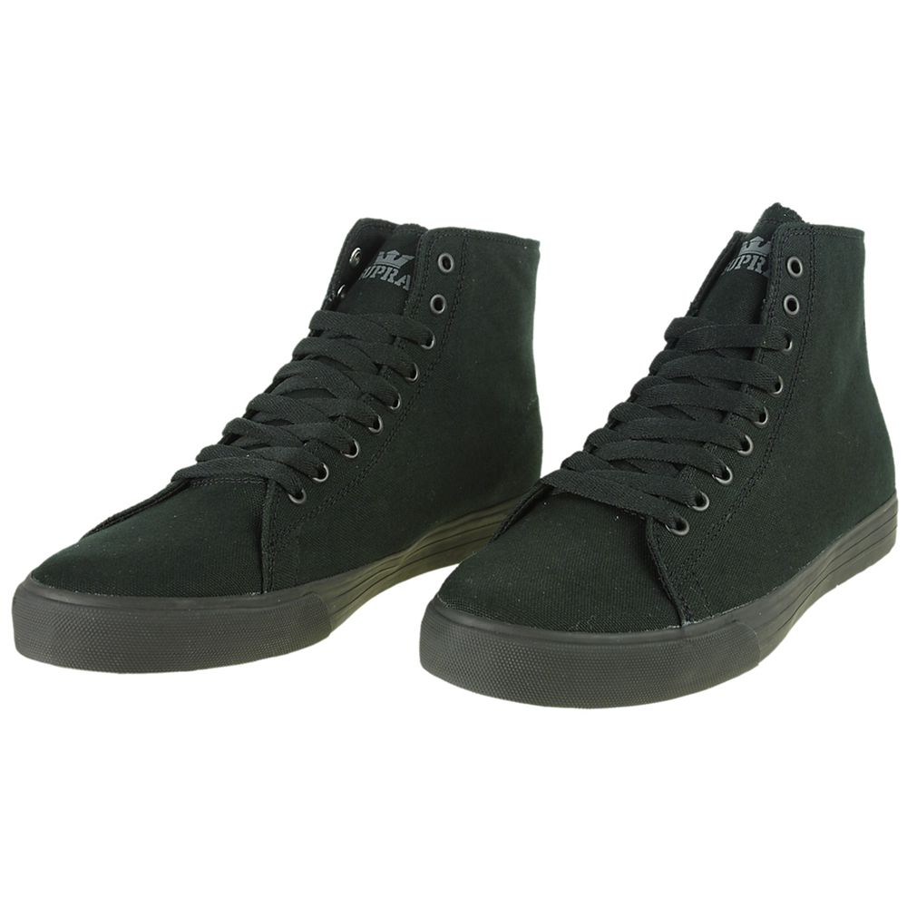 Baskets Montantes Supra Thunder High Noir Black Canvas Homme | TZB-28379501